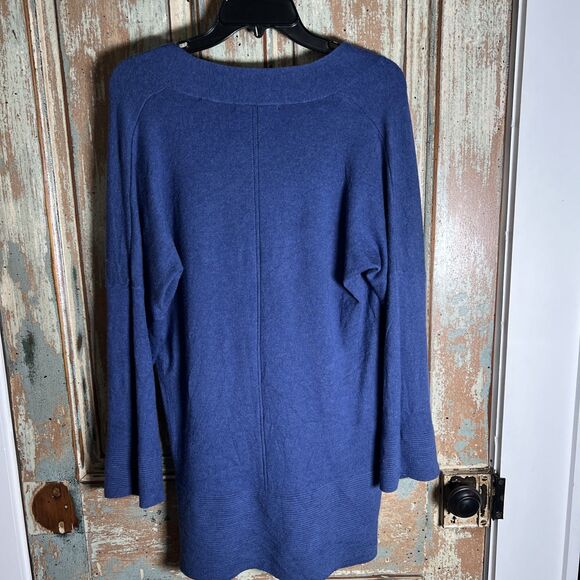 Cyrus Blue Women’s L V-Neck Sweater Soft High Low Wide Ribbed Hem & Cuffs - Picture 7 of 11